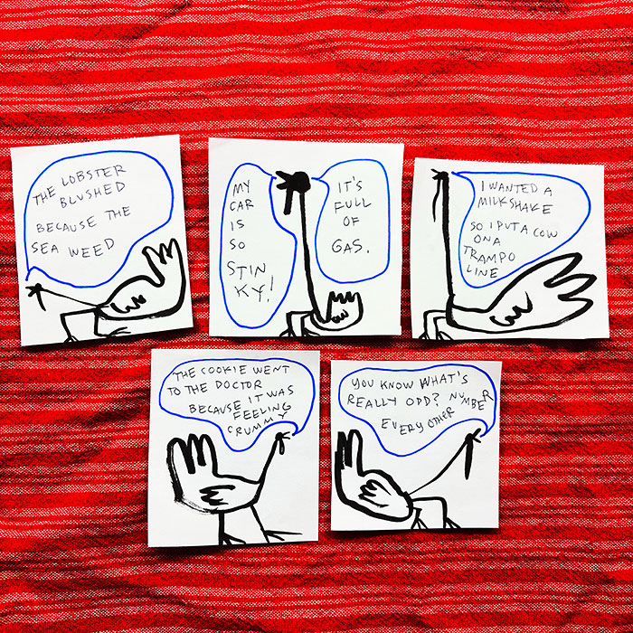 lunch note of weird drawing