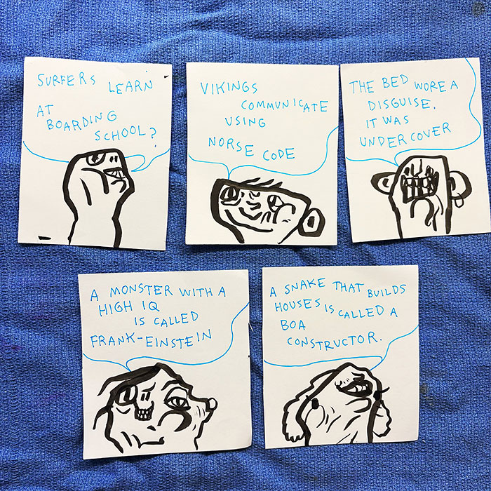 lunch note of weird drawing