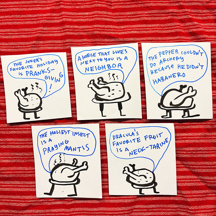 lunch note of weird drawing