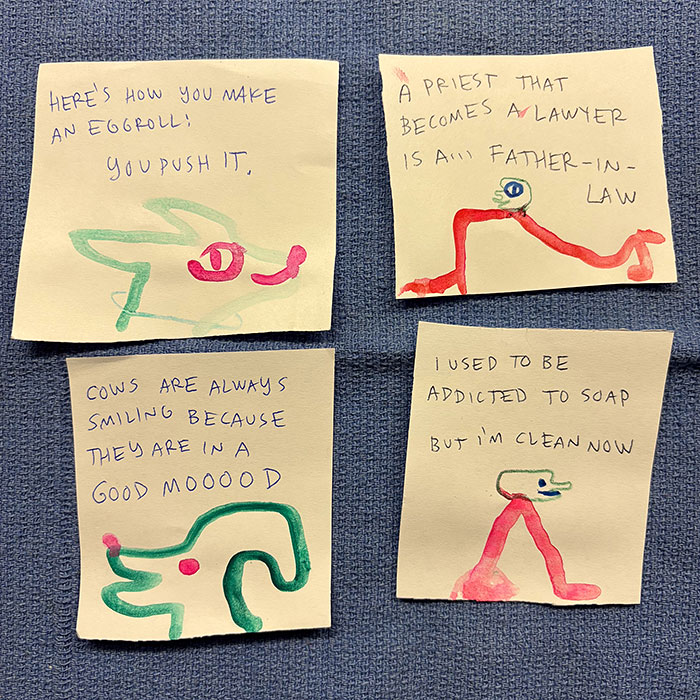 lunch note of weird drawing