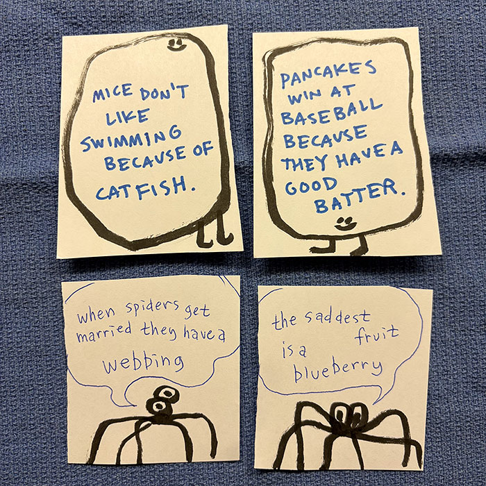 lunch note of weird drawing