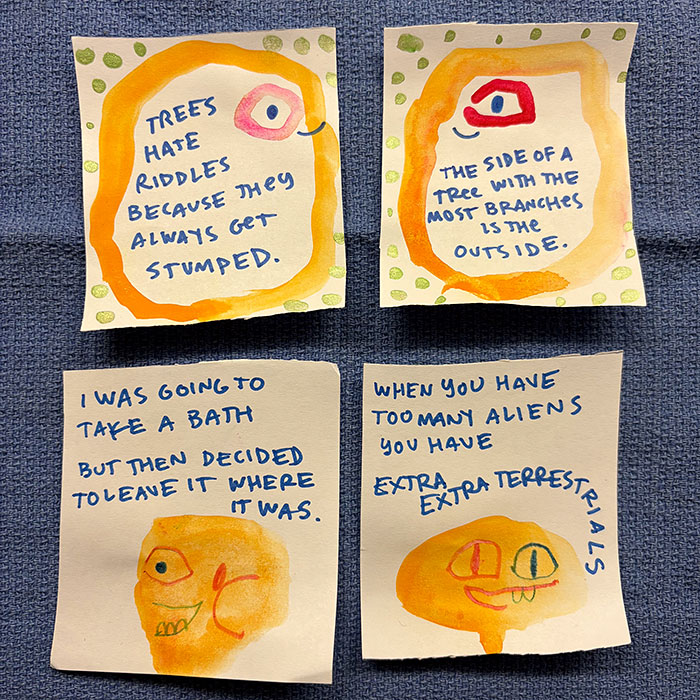 lunch note of weird drawing