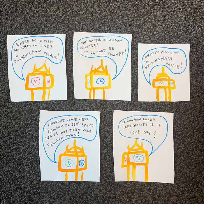 lunch note of weird drawing