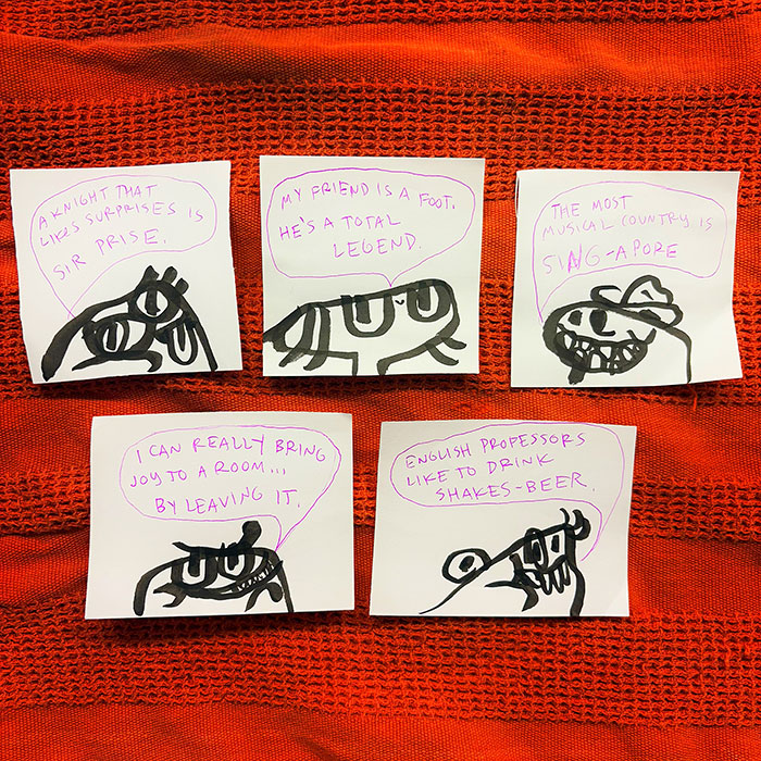 lunch note of weird drawing