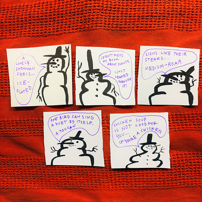 lunch note of weird drawing
