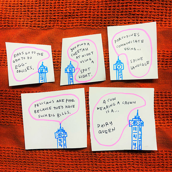 lunch note of weird drawing
