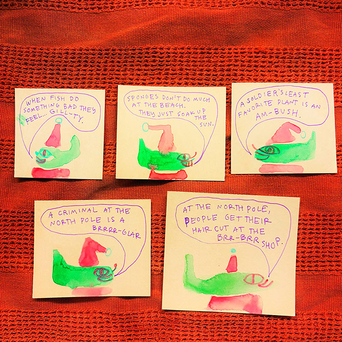 lunch note of weird drawing