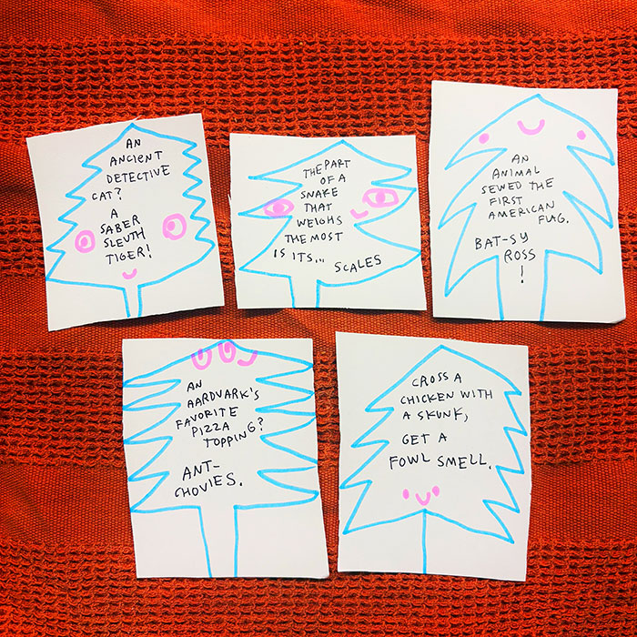 lunch note of weird drawing