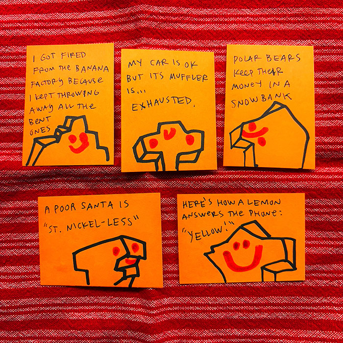 lunch note of weird drawing