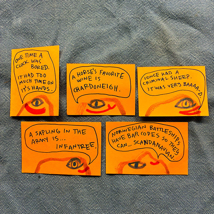 lunch note of weird drawing