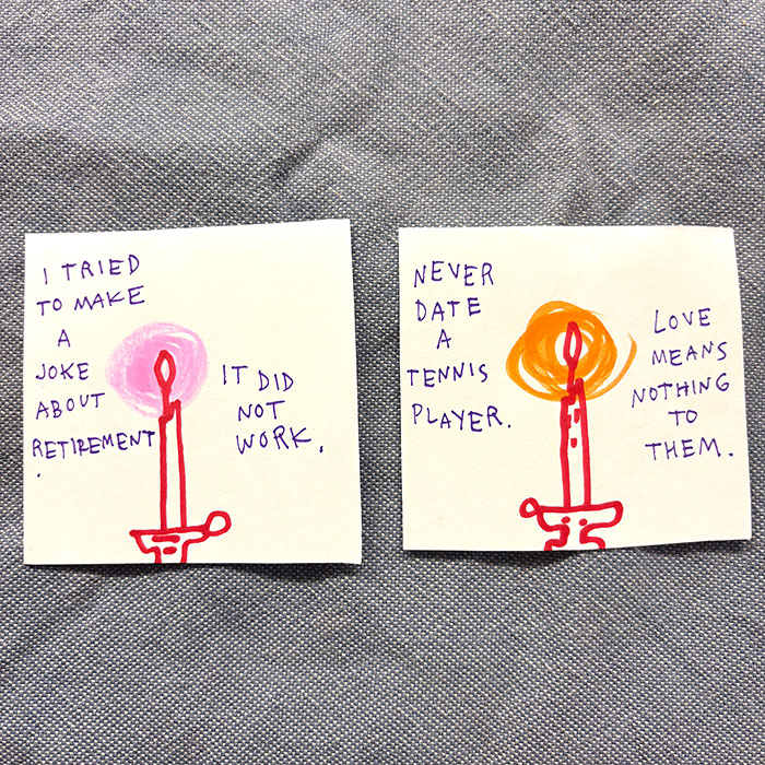 lunch note of weird drawing