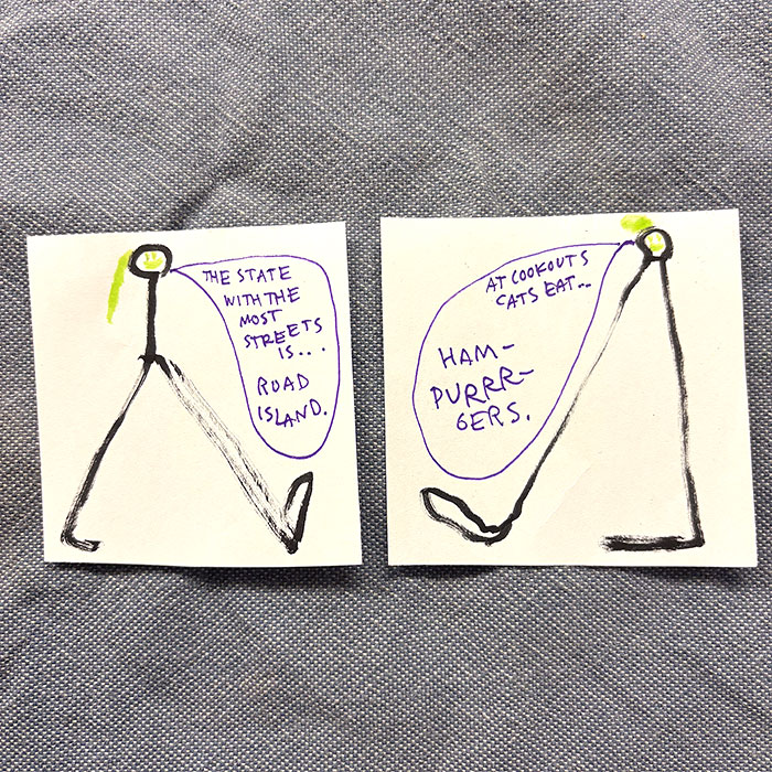 lunch note of weird drawing