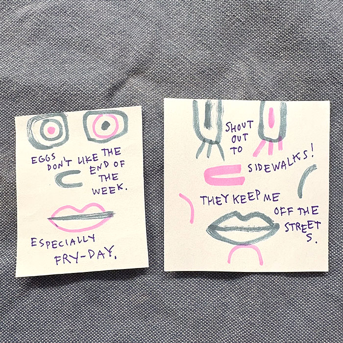lunch note of weird drawing