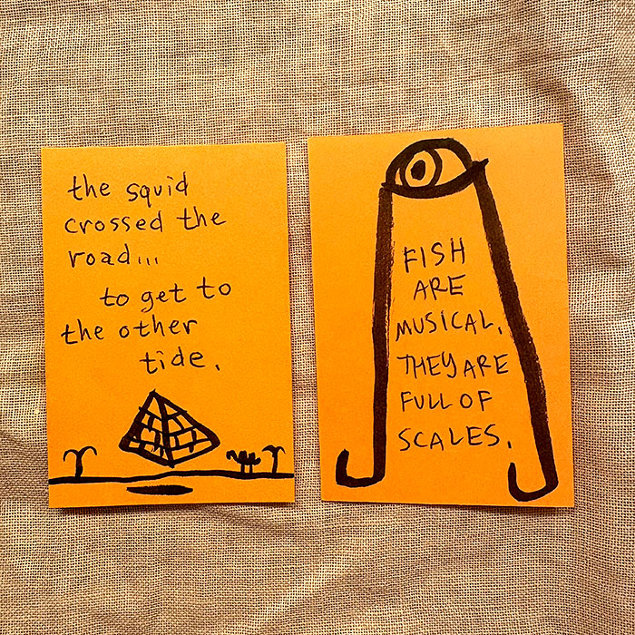 lunch note of weird drawing