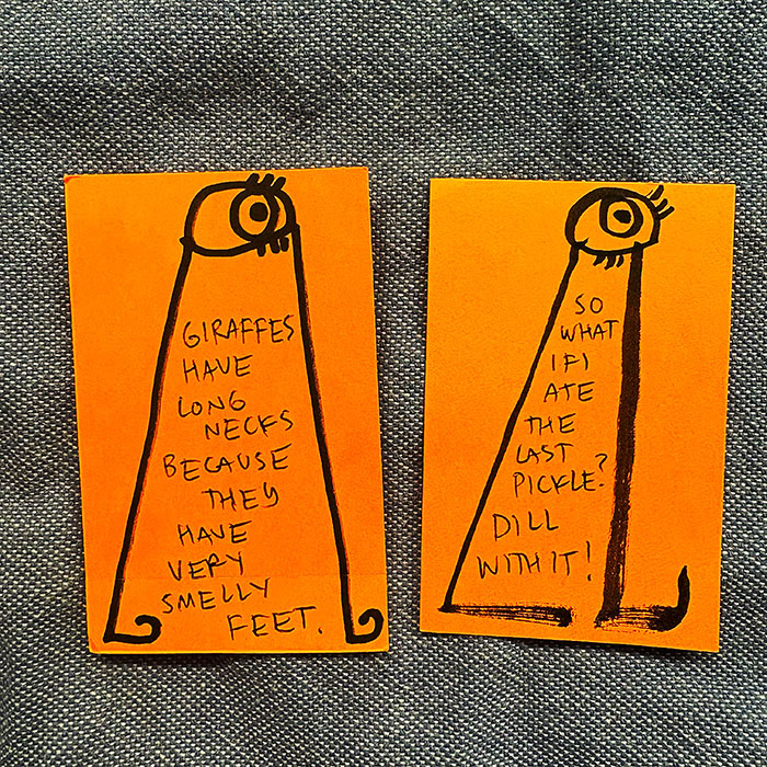 lunch note of weird drawing