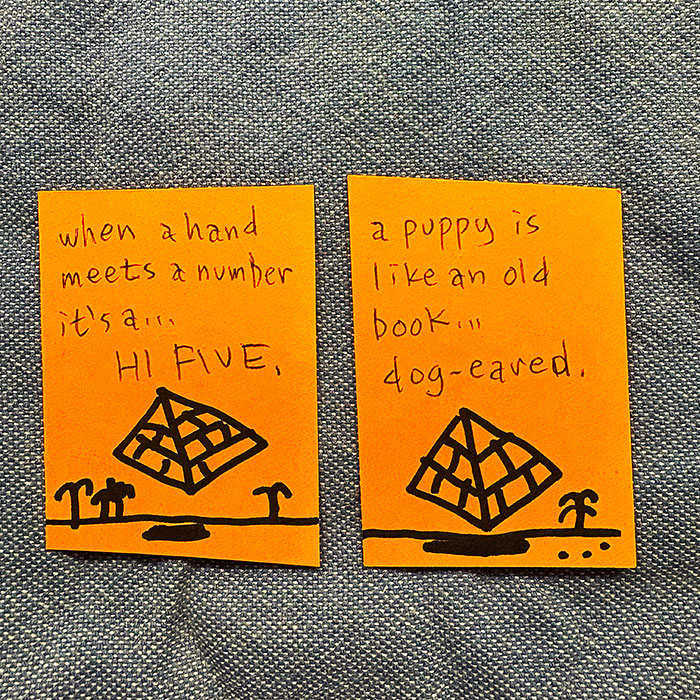 lunch note of weird drawing