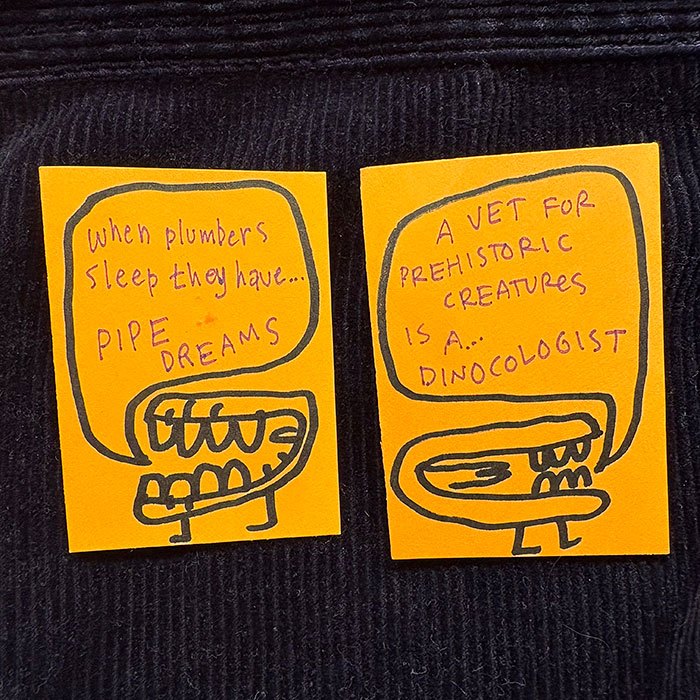 lunch note of weird drawing