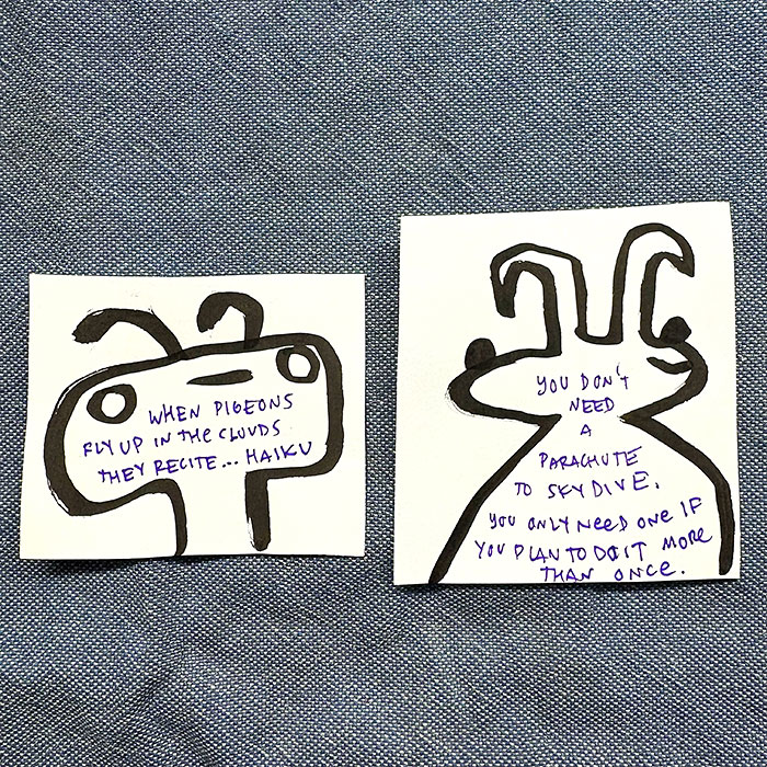 lunch note of weird drawing