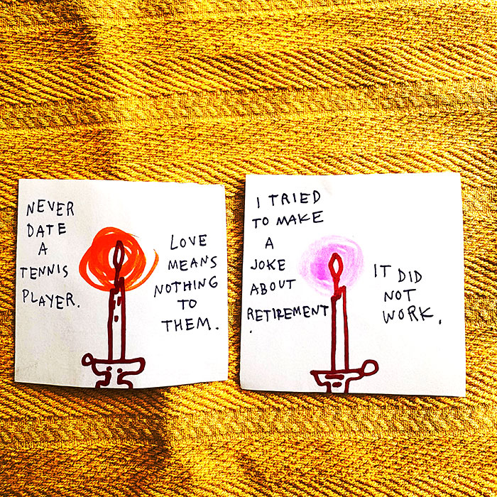 lunch note of weird drawing