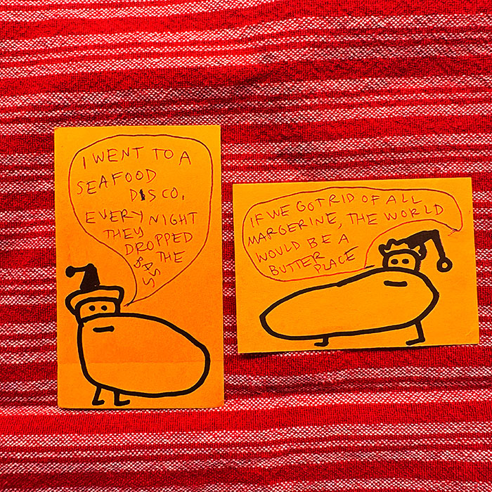 lunch note of weird drawing