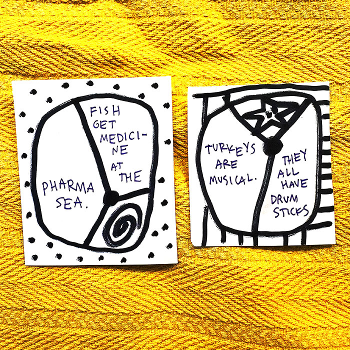 lunch note of weird drawing