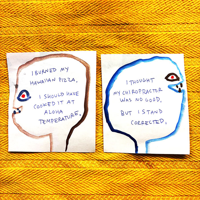 lunch note of weird drawing