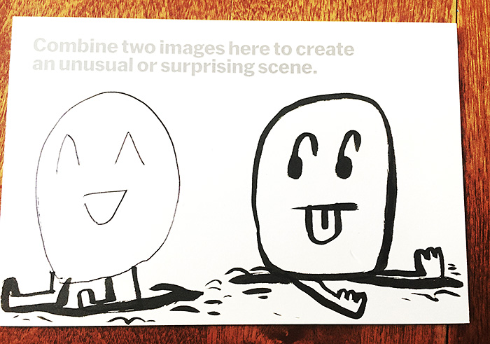 Postcard drawing sent to send cheer