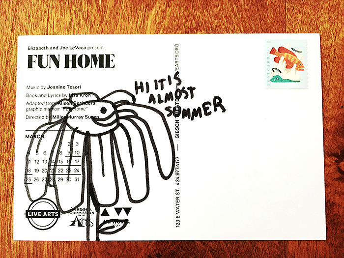 Postcard drawing sent to send cheer