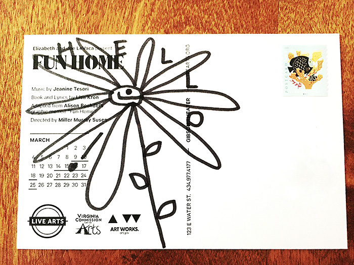 Postcard drawing sent to send cheer