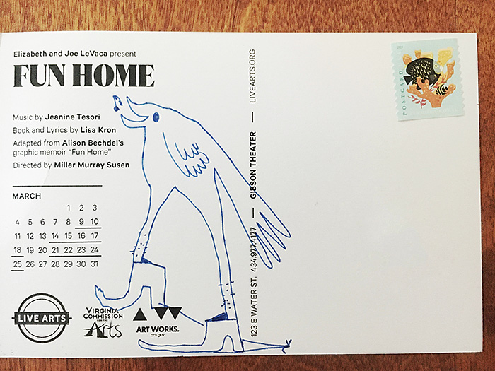 Postcard drawing sent to send cheer