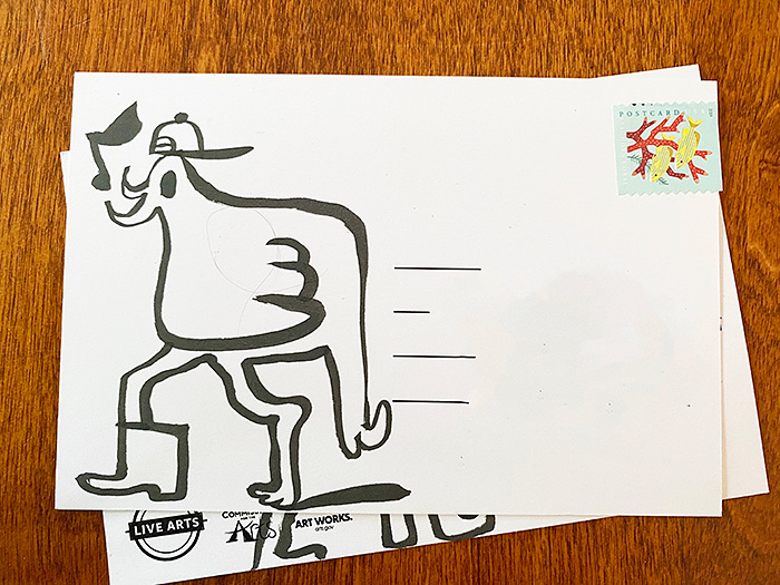 Postcard drawing sent to send cheer