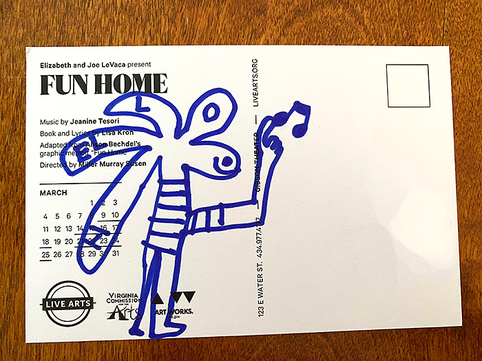 Postcard drawing sent to send cheer