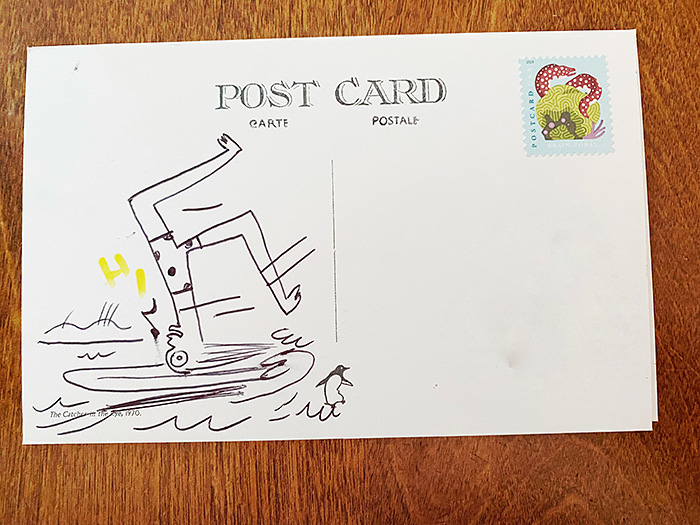 Postcard drawing sent to send cheer