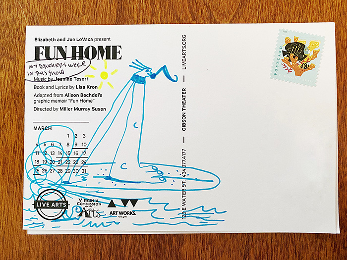 Postcard drawing sent to send cheer