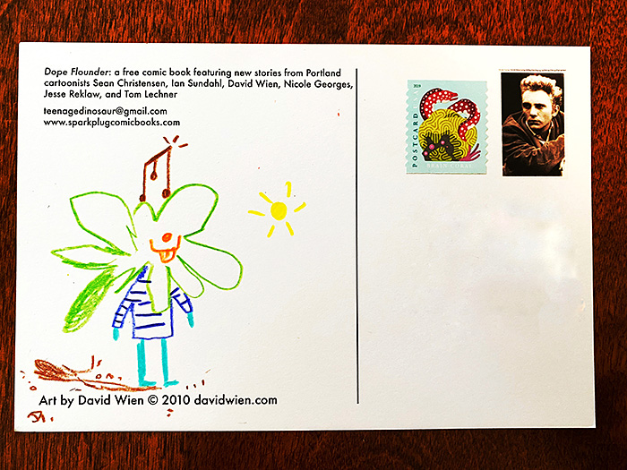 Postcard drawing sent to send cheer