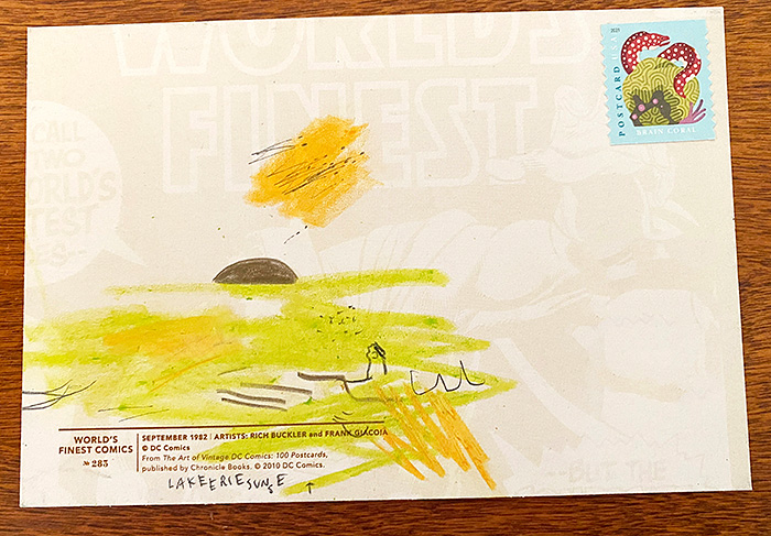 Postcard drawing sent to send cheer