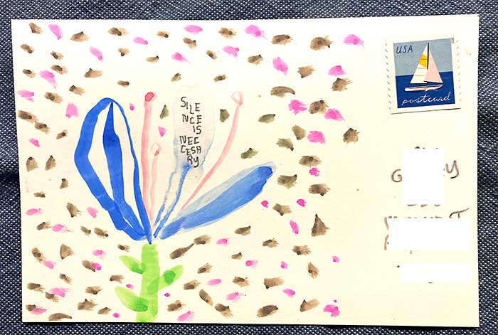 Postcard drawing sent to send cheer