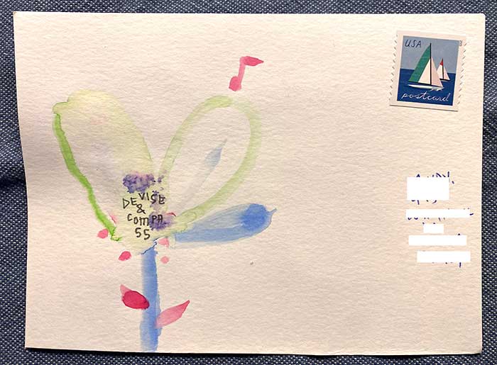 Postcard drawing sent to send cheer