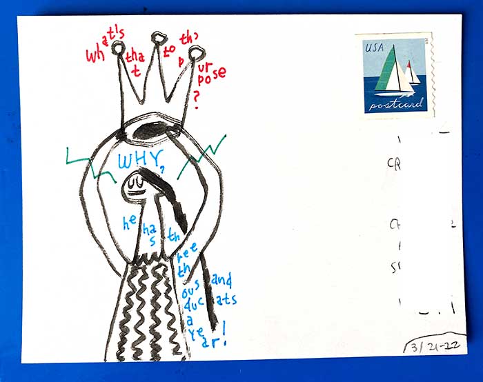 Postcard drawing sent to send cheer