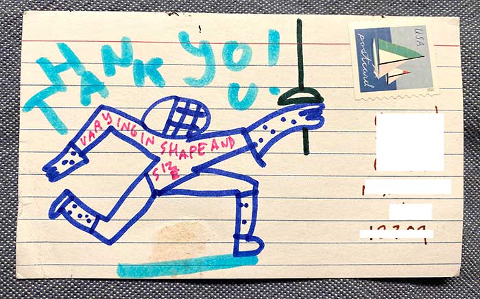 Postcard drawing sent to send cheer