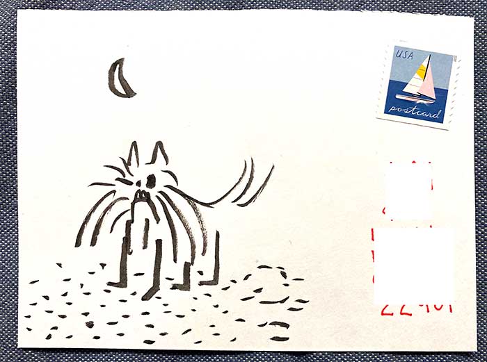 Postcard drawing sent to send cheer