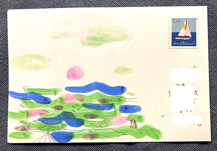 Postcard drawing sent to send cheer