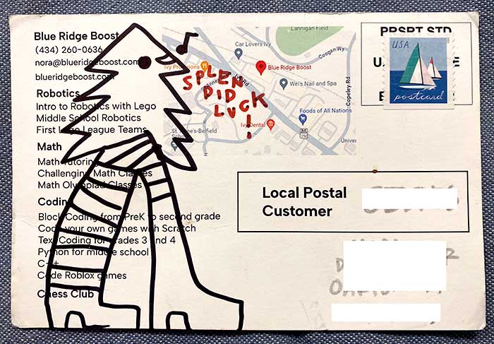 Postcard drawing sent to send cheer