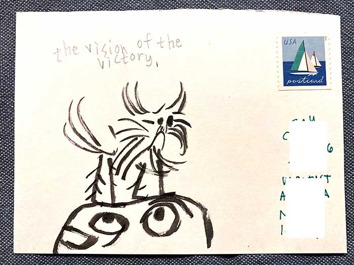 Postcard drawing sent to send cheer