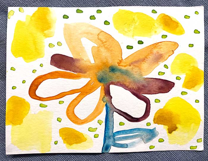 Postcard drawing sent to send cheer