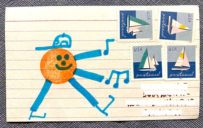 Postcard drawing sent to send cheer