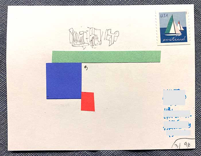 Postcard drawing sent to send cheer
