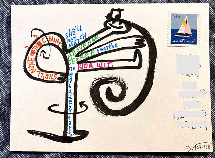 Postcard drawing sent to send cheer