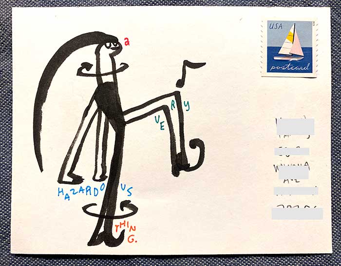 Postcard drawing sent to send cheer