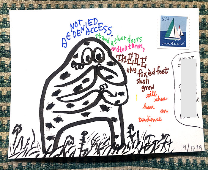 Postcard drawing sent to send cheer